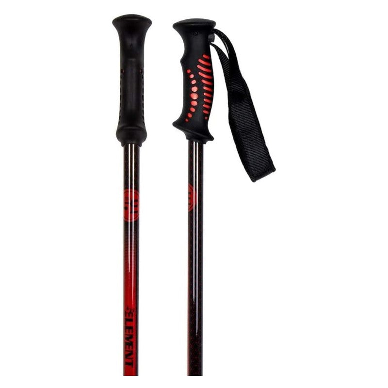 5th Element Stealth Kids Ski Poles - Black/Red