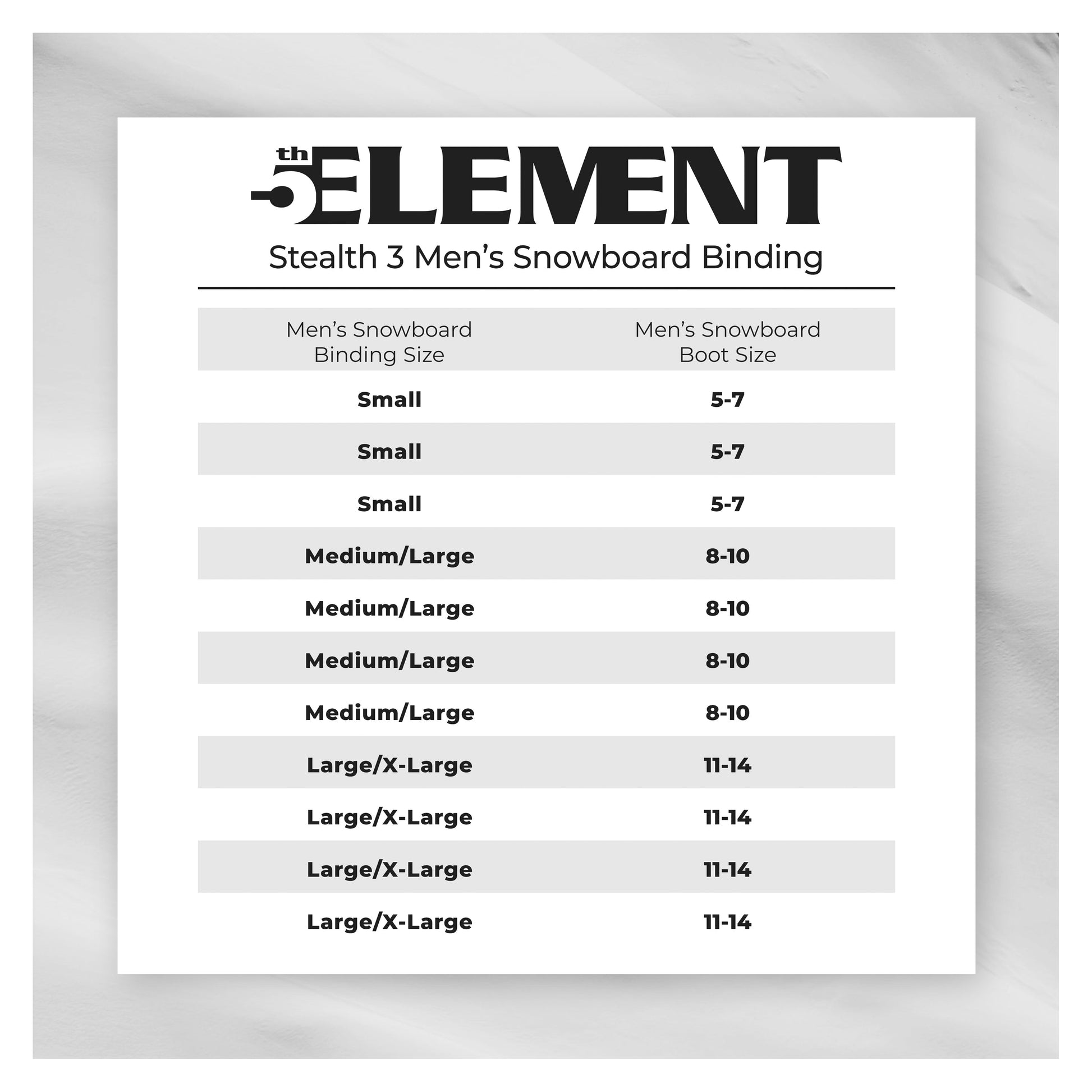 5th Element Range ST-1 Complete Snowboard Package - Black/Grey Black