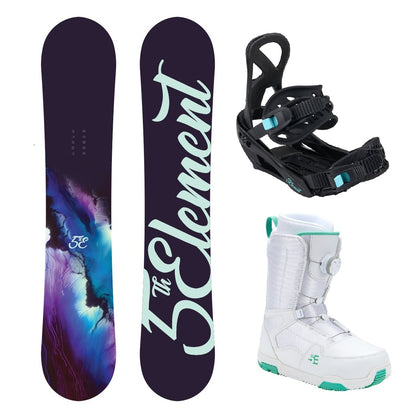 5th Element Storm ATOP Complete Womens Snowboard Package - Black/Teal White
