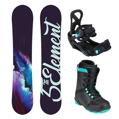 5th Element Storm Complete Womens Snowboard Package - Black/Teal Black