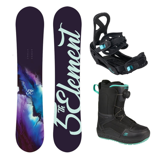 5th Element Storm L2 Dial Complete Womens Snowboard Package - Black/Teal Black