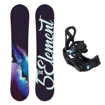 5th Element Storm Snowboard Package - Black/Teal